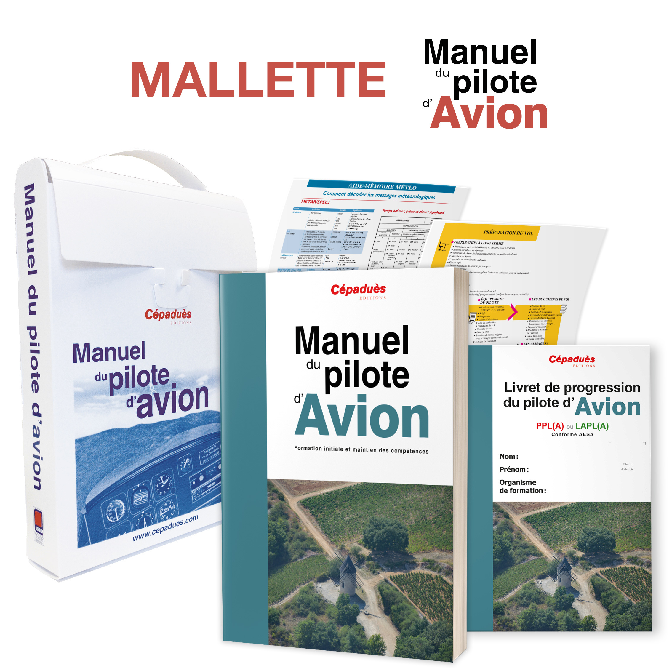 Mallette du Manuel du pilote d'avion Licence de pilote privé d'avion PPL (A)- 21e édition