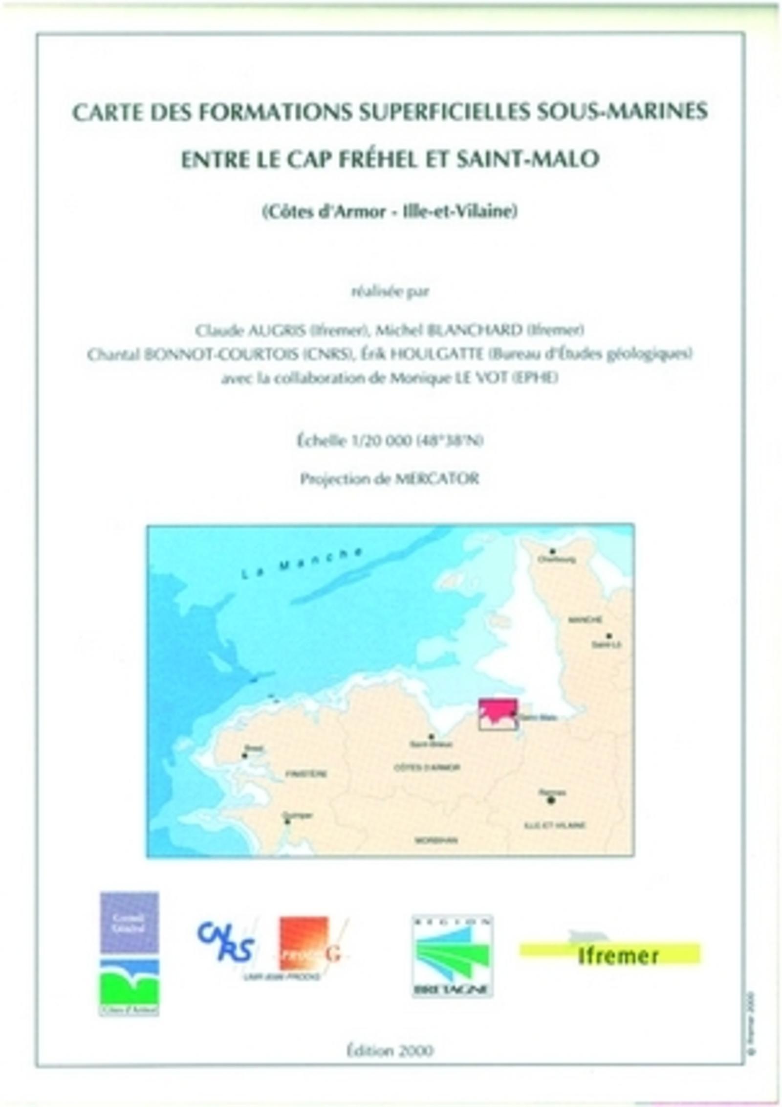 CARTE DES FORMATIONS SUPERFICIELLES SOUS-MARINES ENTRE LE CAP FREHEL ET SAINT-MA