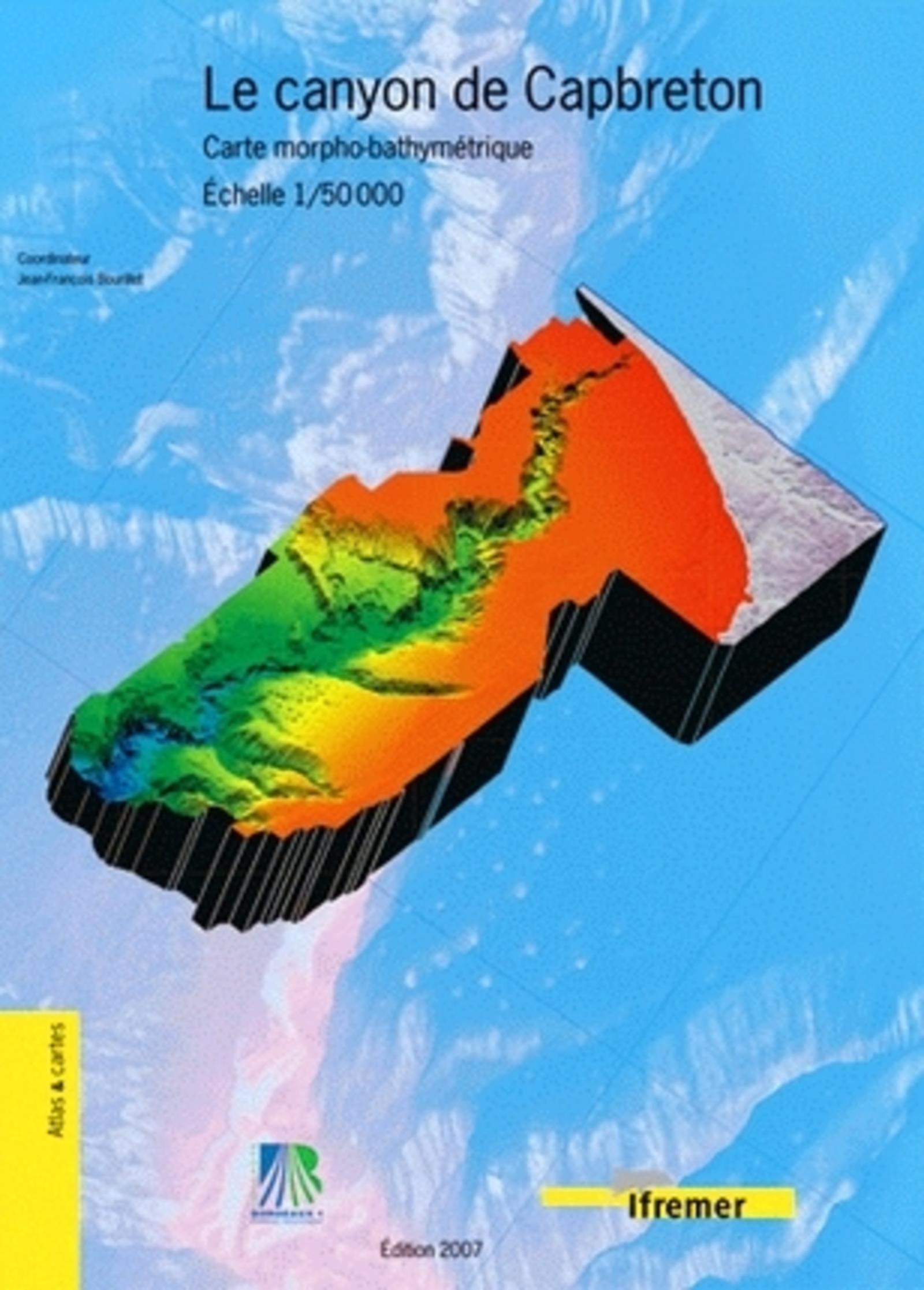 LE CANYON DE CAPBRETON. CARTE MORPHO-BATHYMETRIQUE. ECHELLE 1/50 000