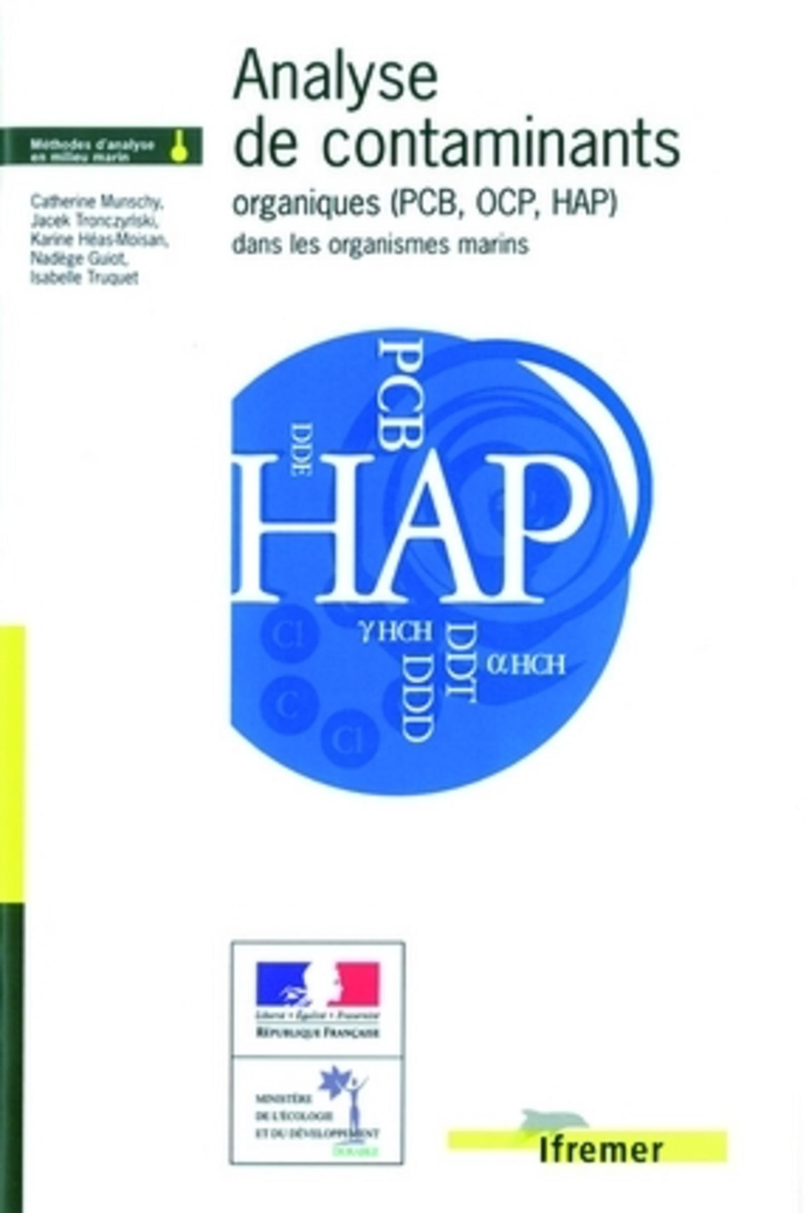 Analyse de contaminants organiques (pcb, ocp, hap) dans les organismes marins