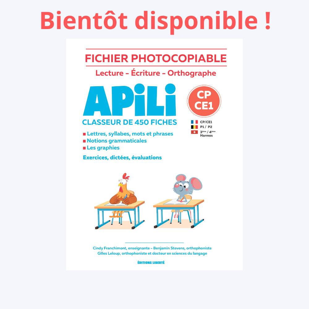 Fichier photocopiable Apili pour enseignants orthophonistes logopédistes