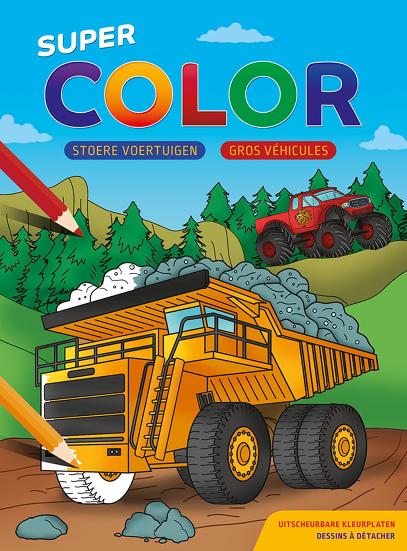 Super color Gros véhicules Bloc de coloriage