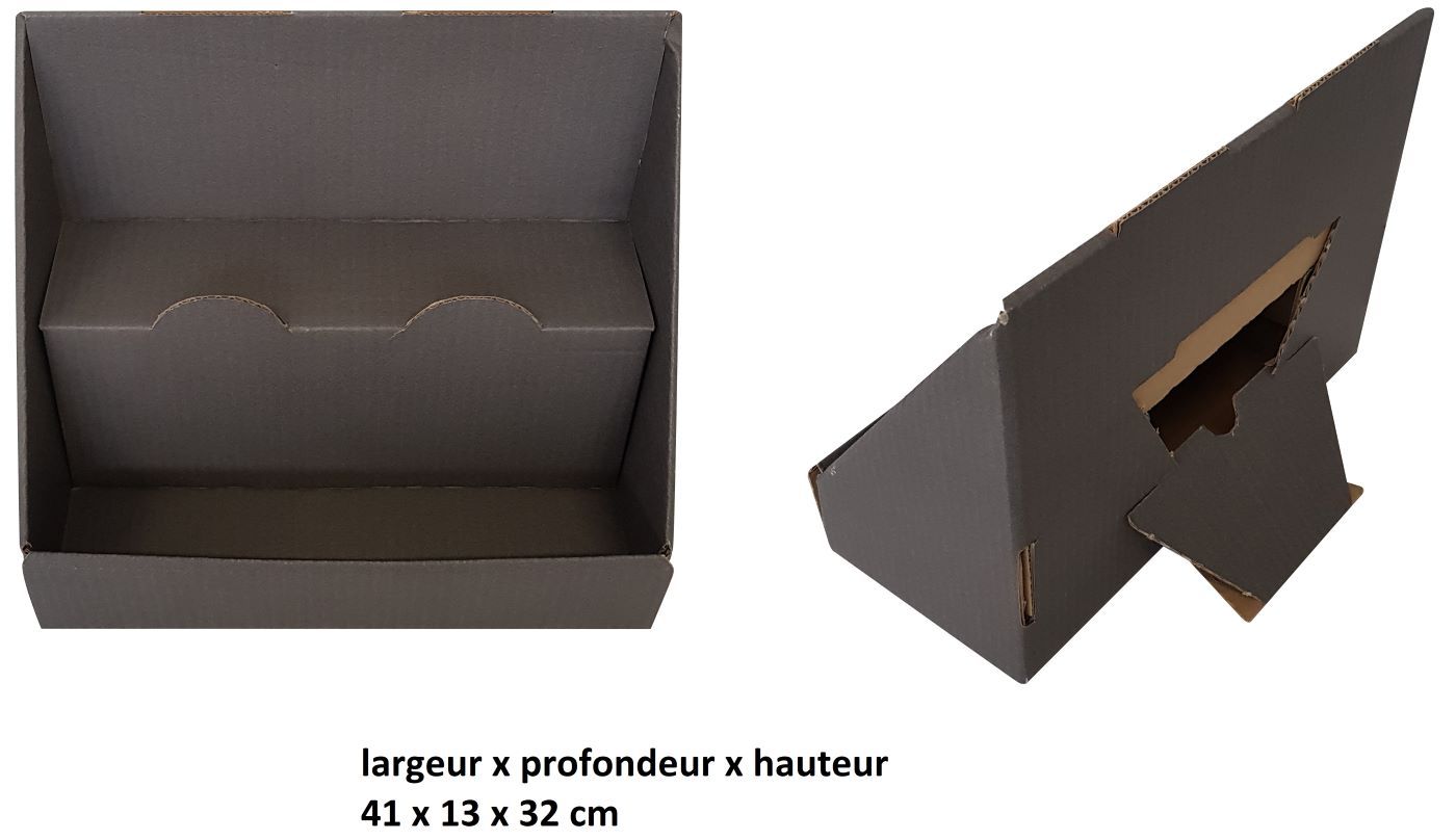 Display comptoir gris (41 x 13 x 33 cm)