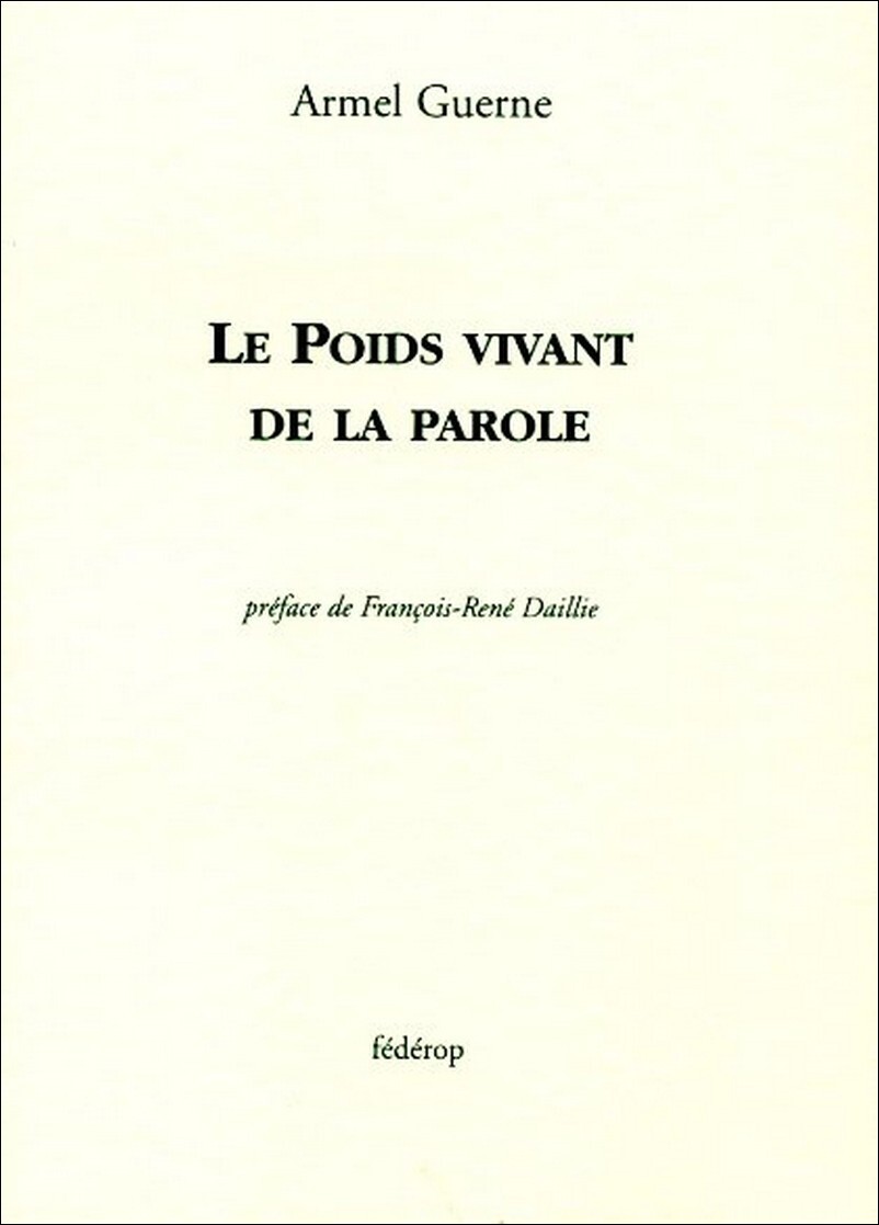LE POIDS VIVANT DE LA PAROLE