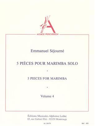 EMMANUEL SEJOURNE: 5 PIECES FOR MARIMBA - VOL. 4