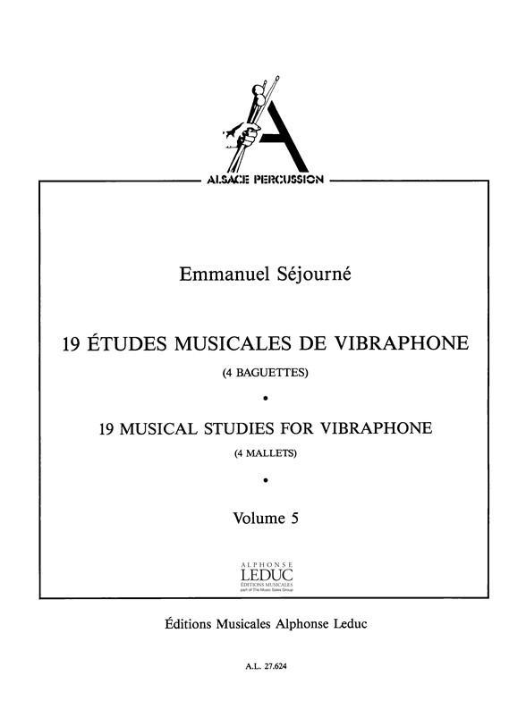 EMMANUEL SEJOURNE - DIX-NEUF ETUDES MUSICALES DE VIBRAPHONE, VOL. 5