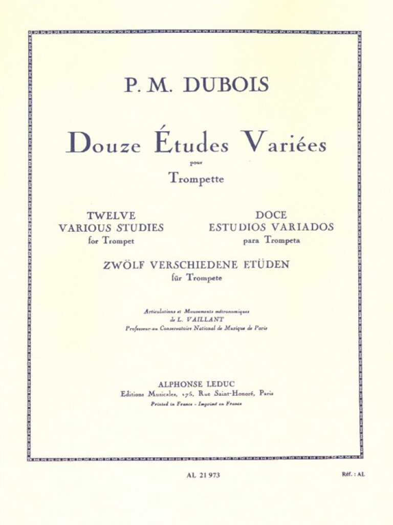 PIERRE-MAX DUBOIS : 12 ETUDES VARIEES  - TROMPETTE