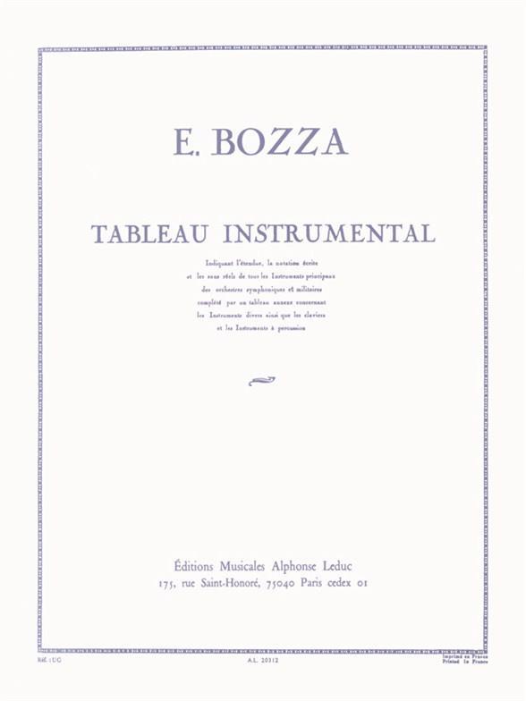 EUGENE BOZZA: TABLEAU INSTRUMENTAL