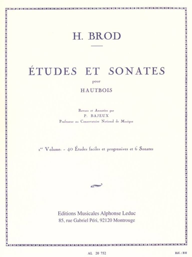 ETUDES ET SONATES POUR HAUTBOIS SOLO VOL. 1 - 40 ETUDES FACILES ET PROGRESSIVES ET 6 SONATES