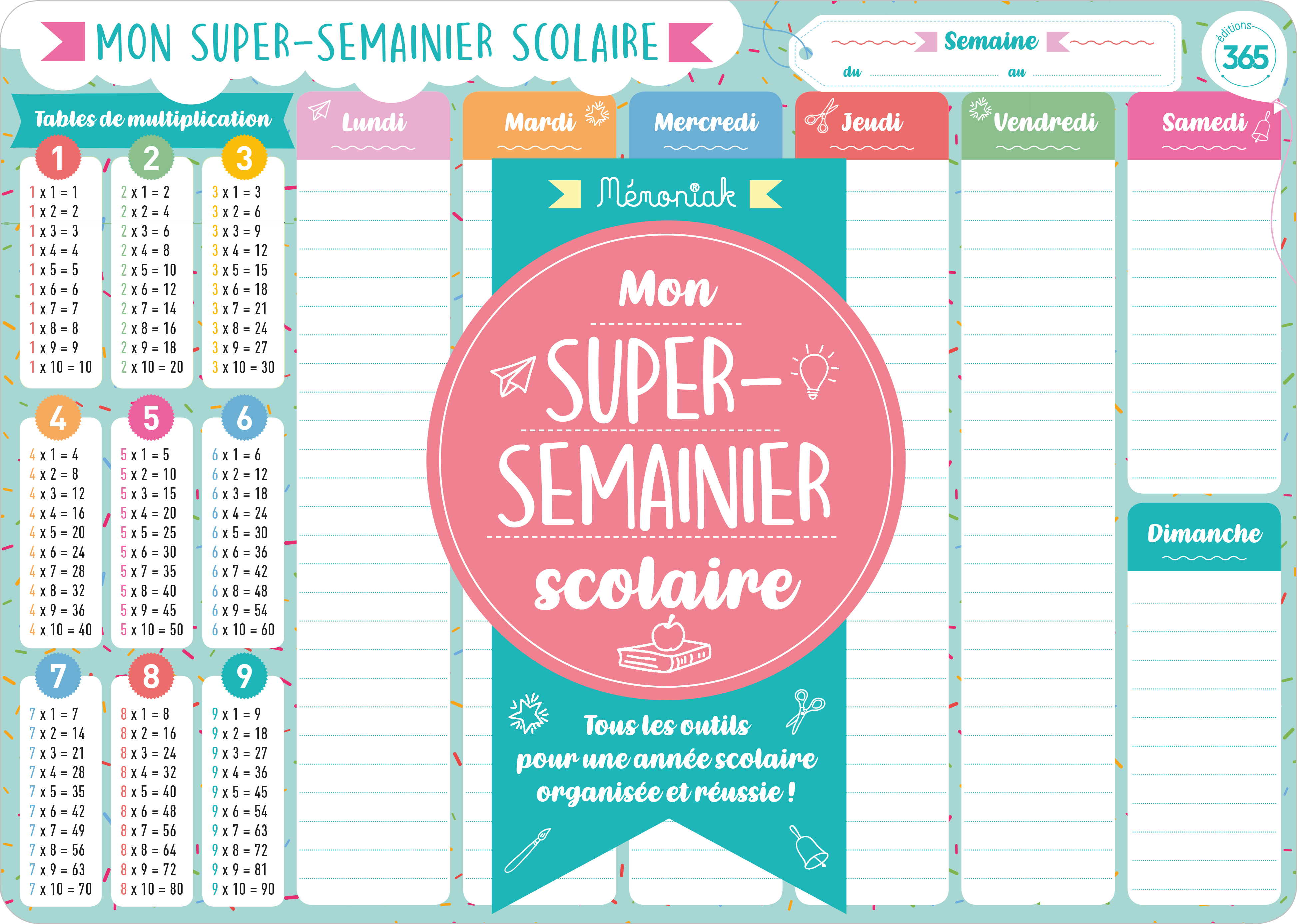 Mon super-semainier scolaire Mémoniak 2019-2020