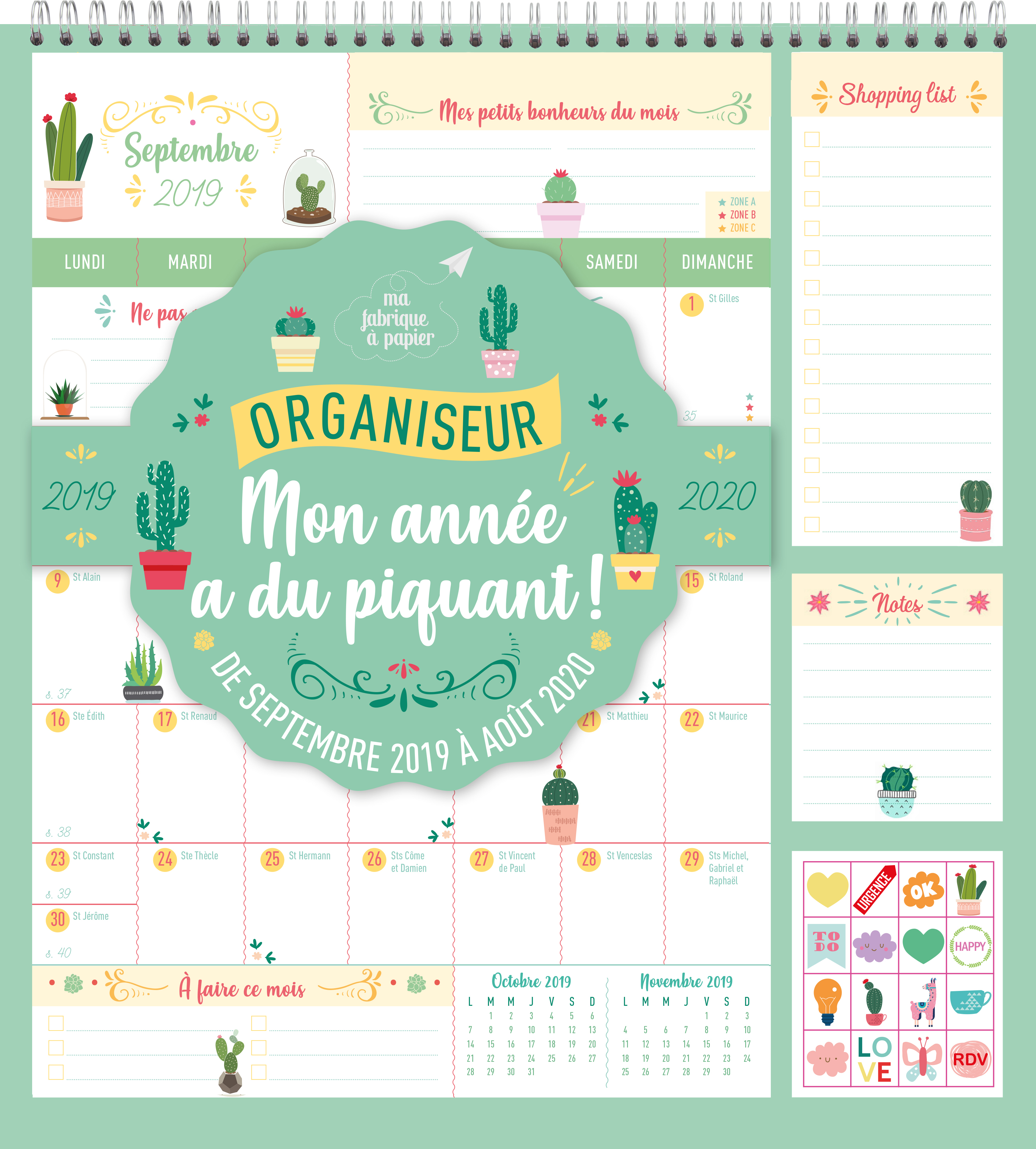 Organiseur Mon année a du piquant ! 2019-2020