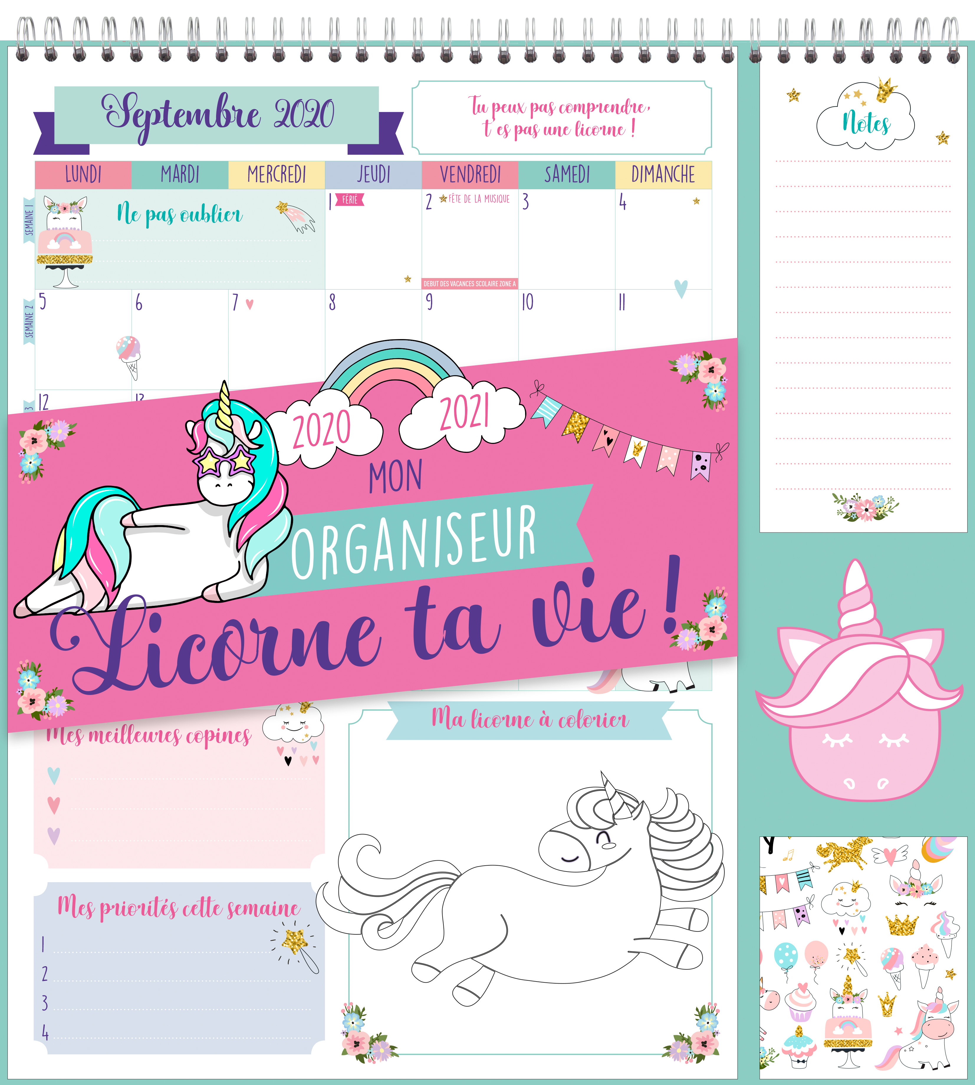 Organiseur 2020-2021 - Licorne ta vie !