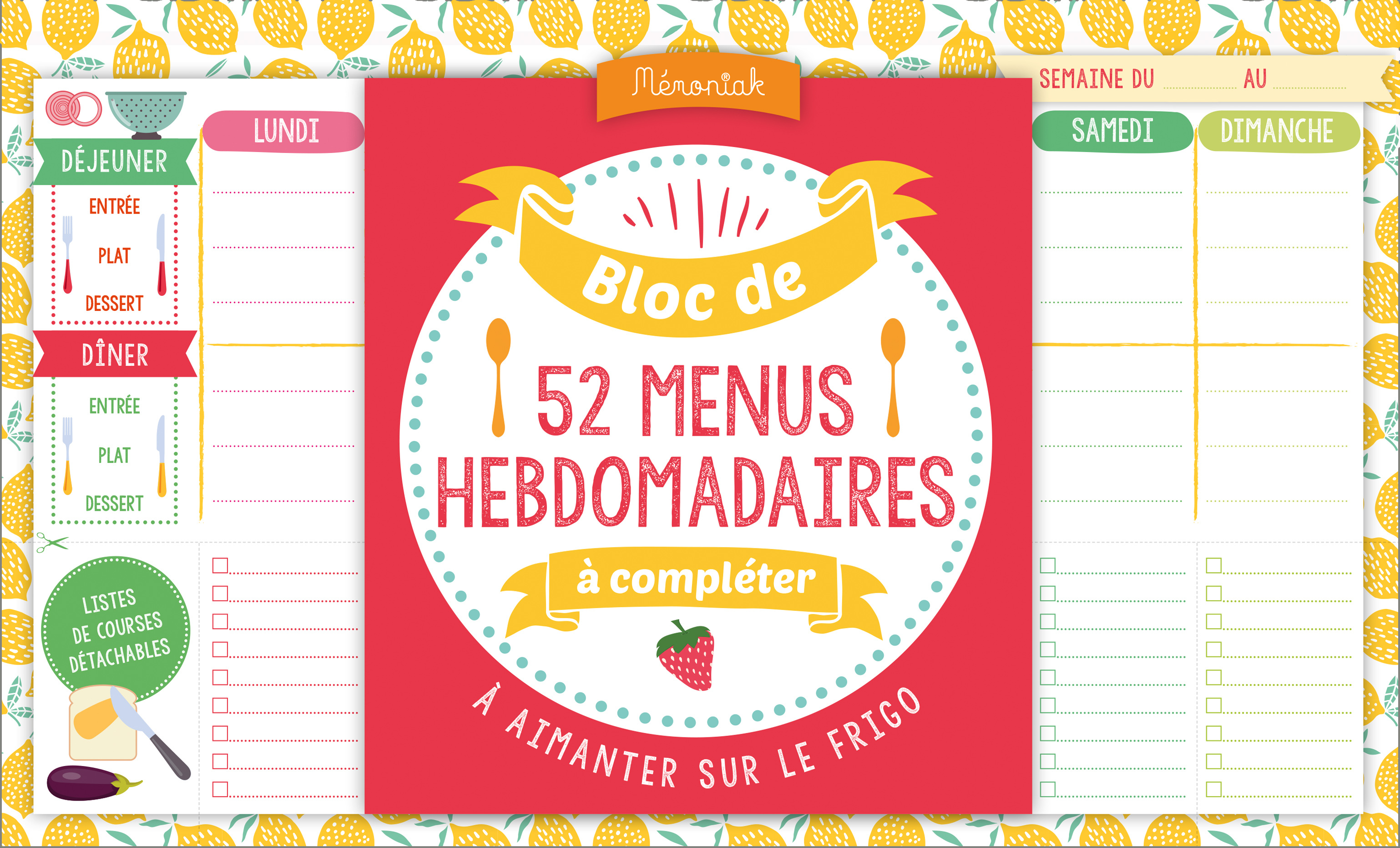 Bloc de menus à compléter Mémoniak 2020