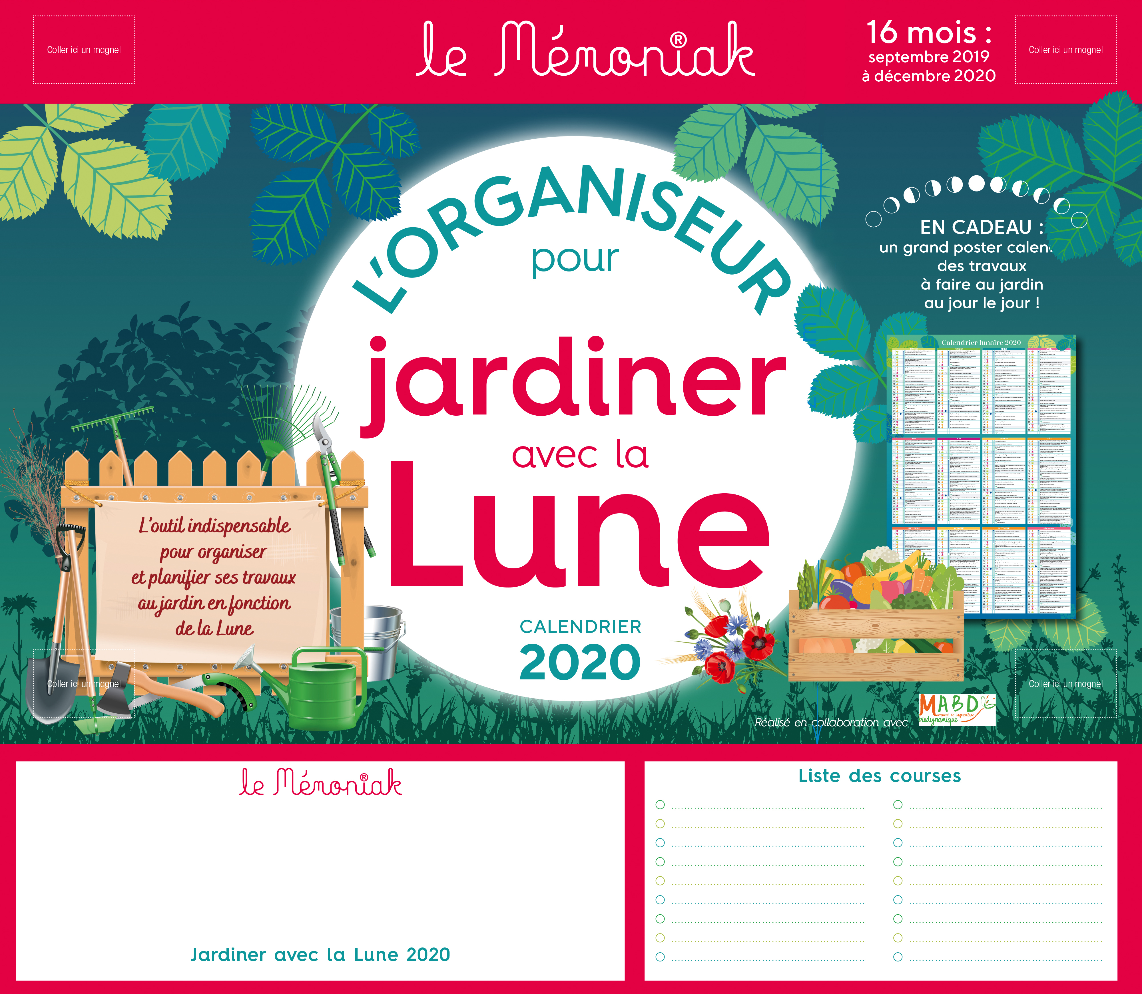Organiseur Mémoniak pour jardiner avec la Lune 2019-2020