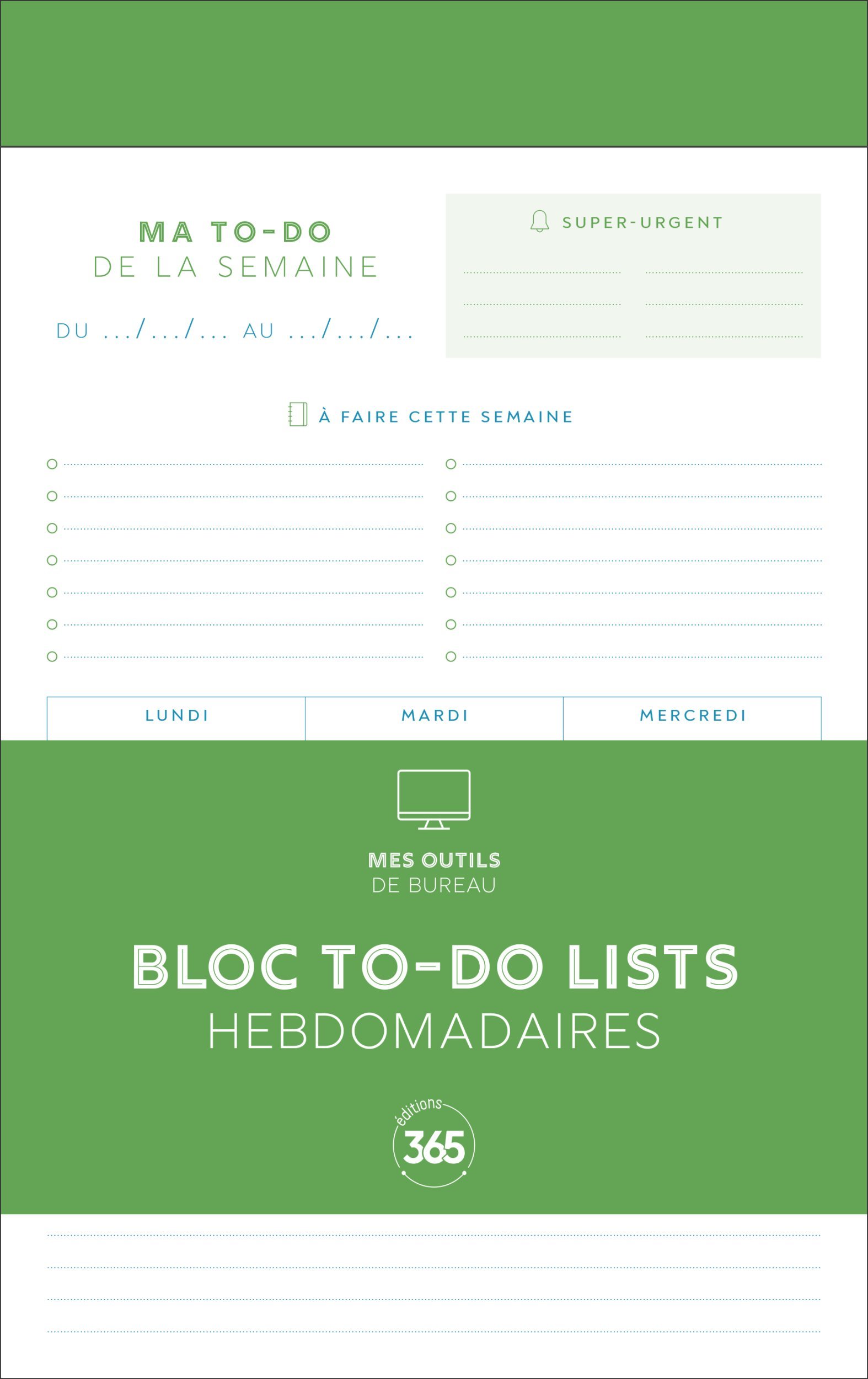 Bloc de to-do lists hebdomadaires