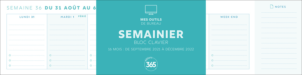 Semainier bloc clavier 2021-2022