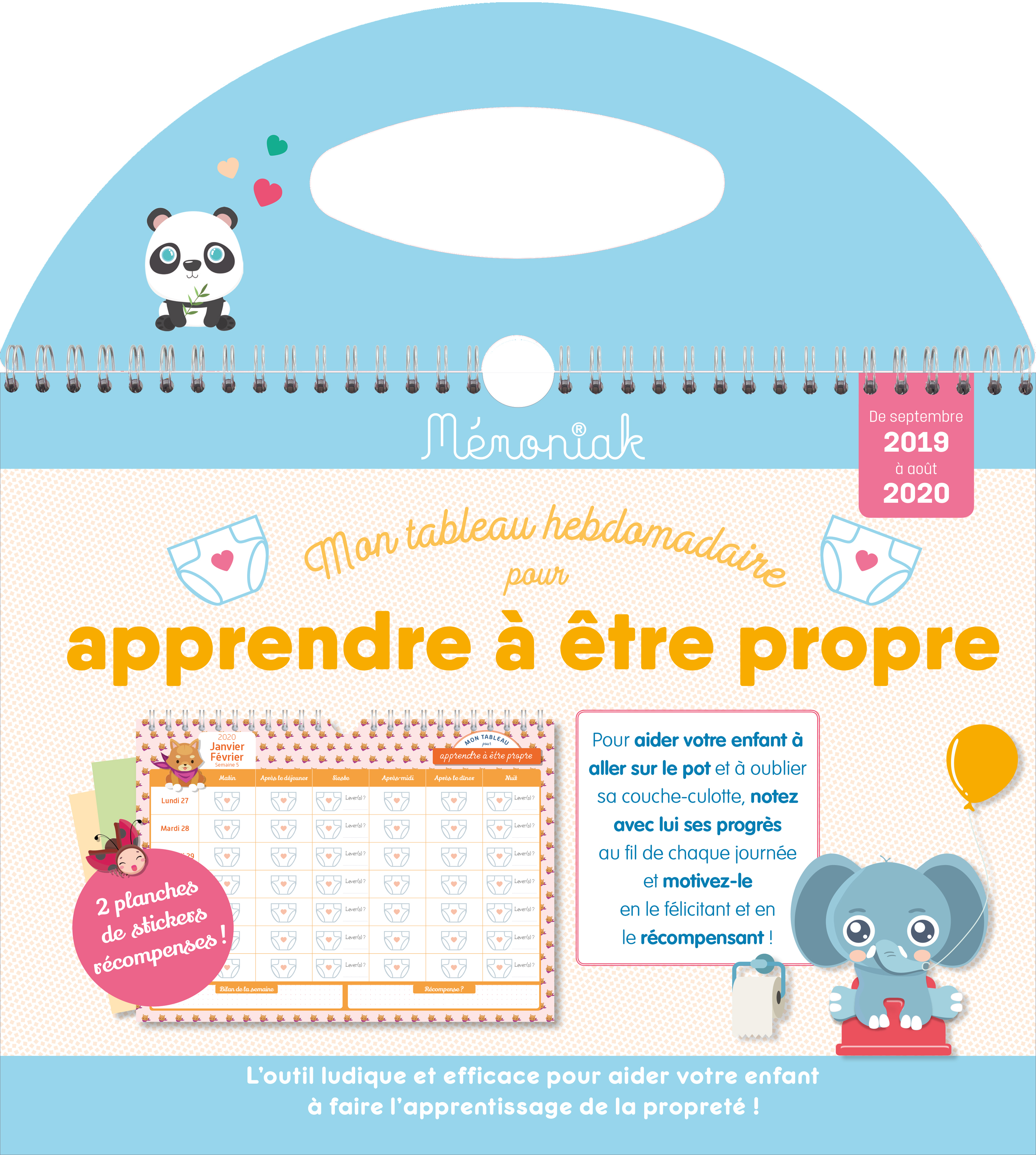 Mon tableau hebdomadaire pour apprendre à être propre Mémoniak 2019-2020