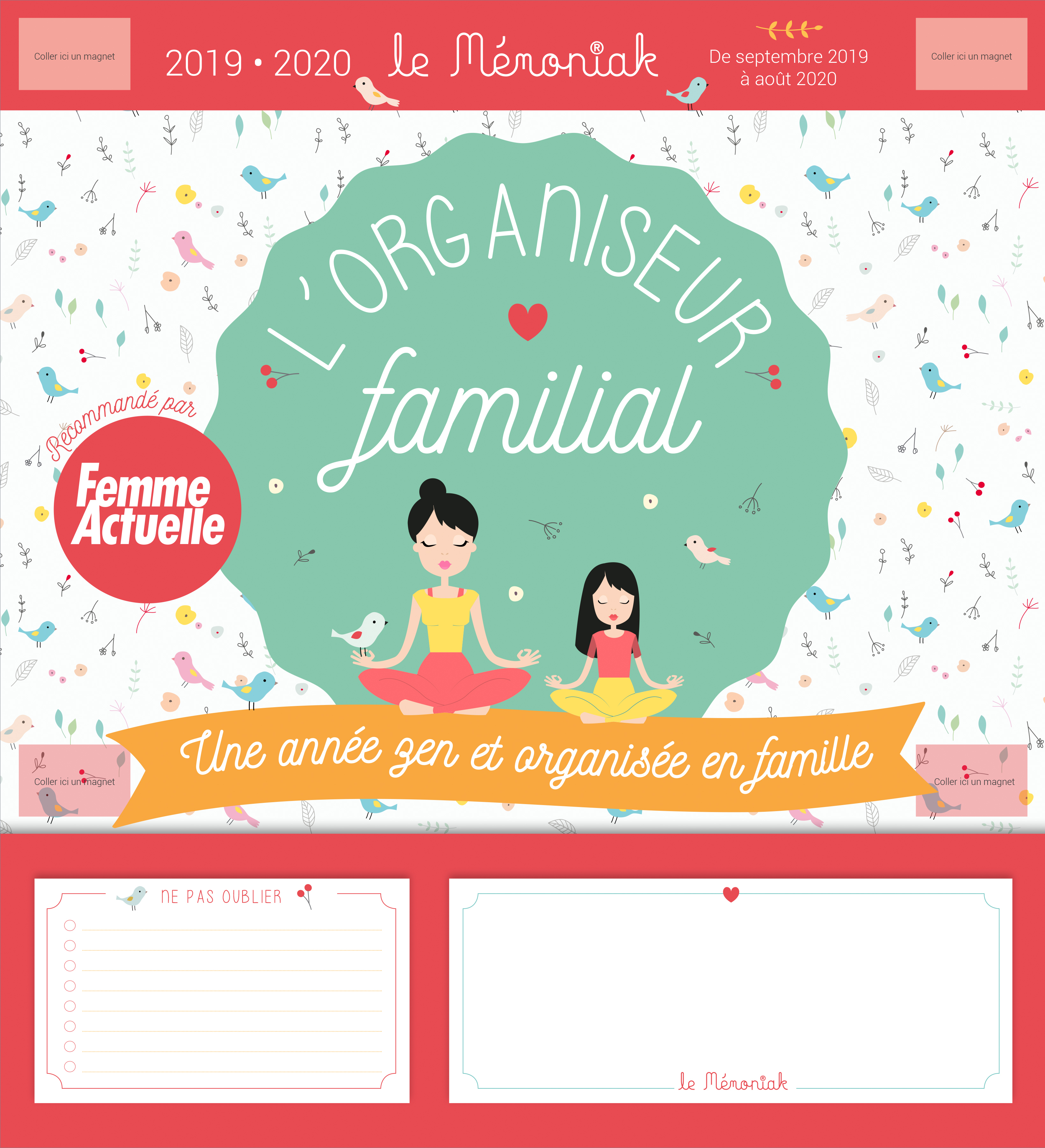 Organiseur Mémoniak Une année zen et organisée en famille avec Femme Actuelle 2019-2020