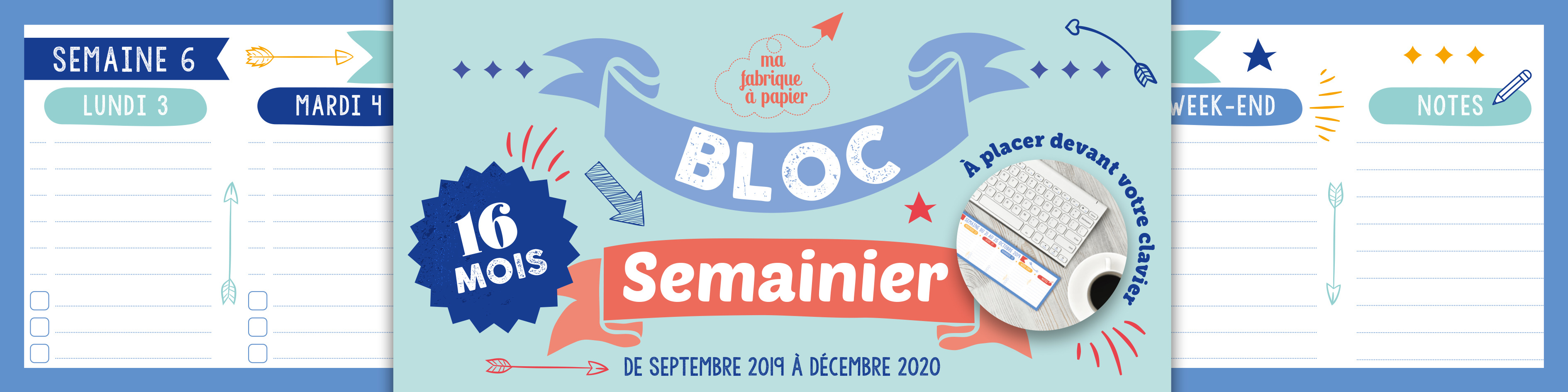 Semainier bloc clavier 2019-2020