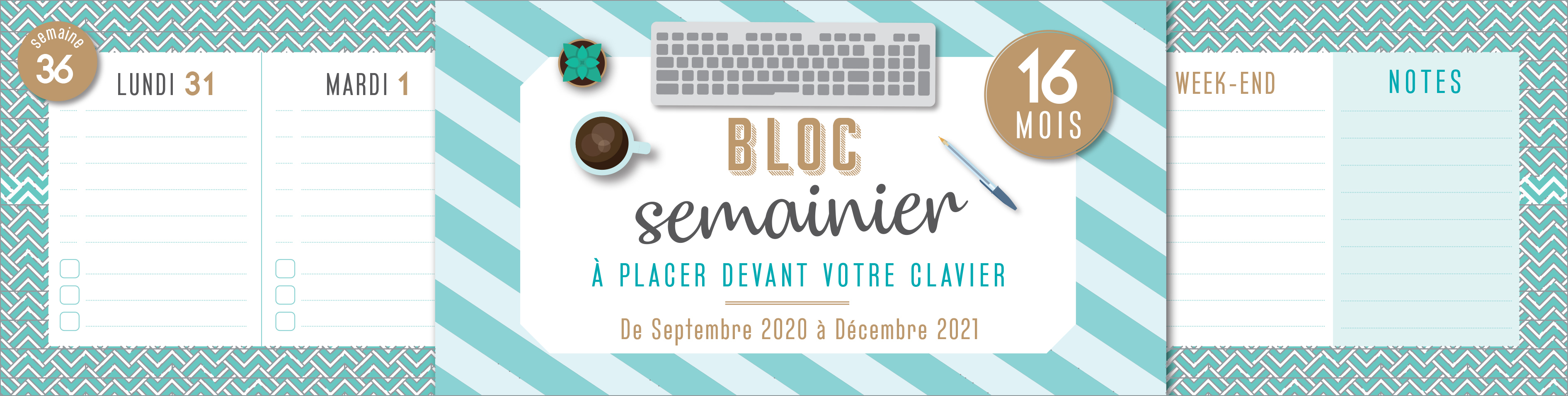 Semainier bloc clavier 2020-2021