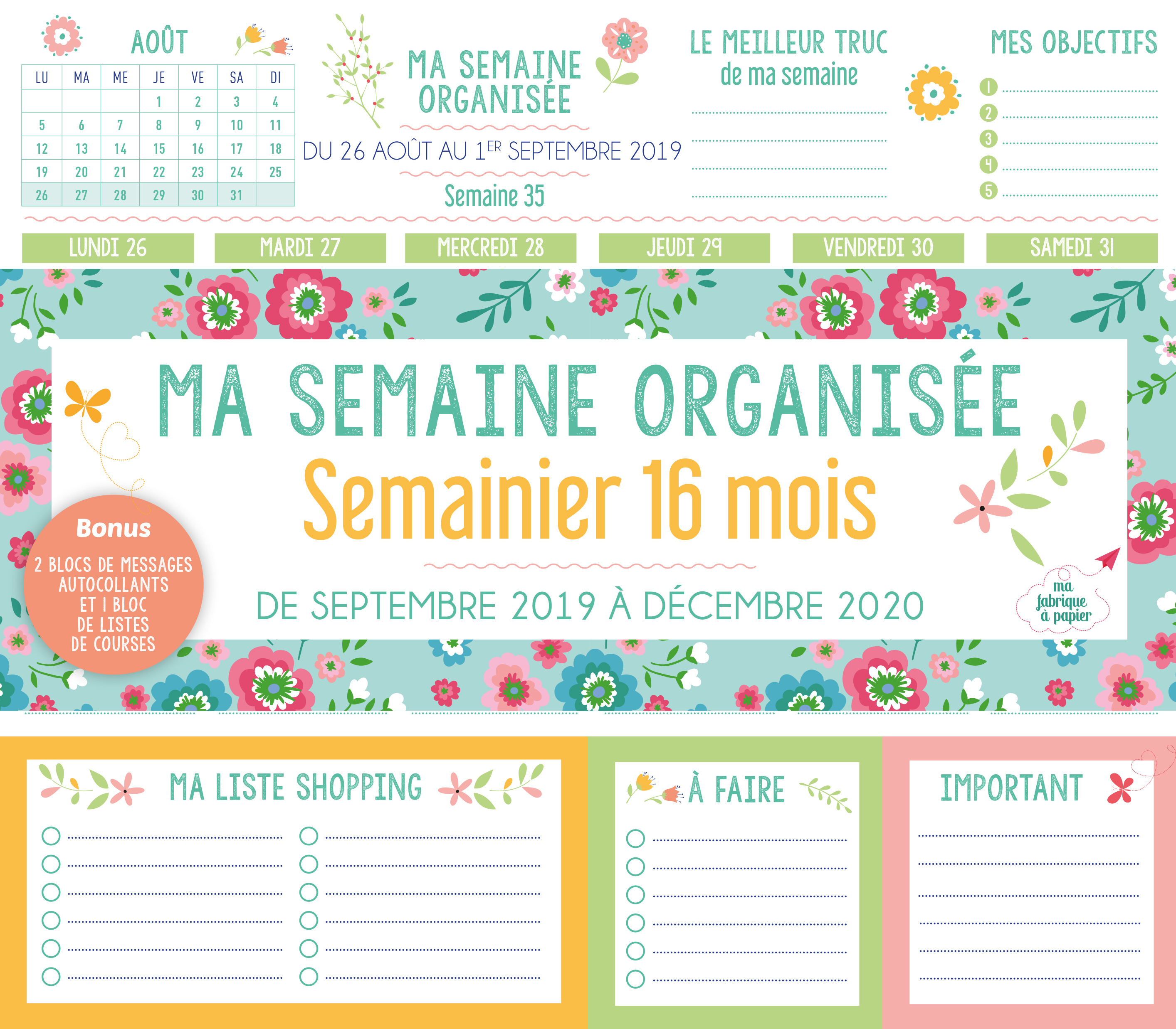 Ma semaine organisée 2019-2020