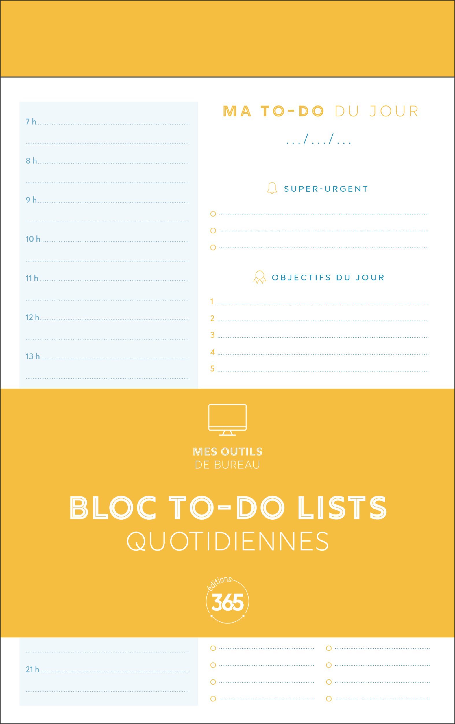 Bloc de to-do lists quotidiennes