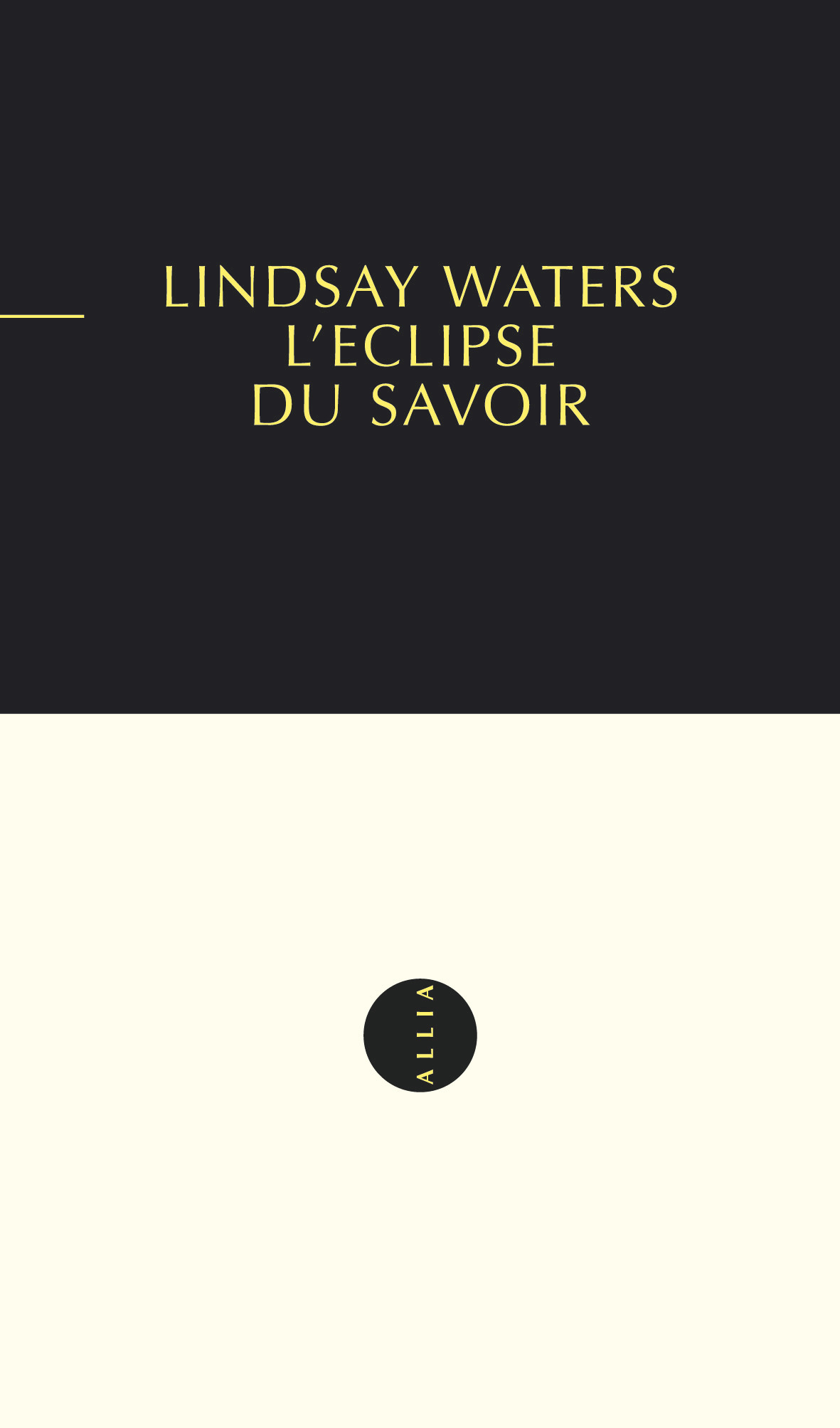 L'ECLIPSE DU SAVOIR