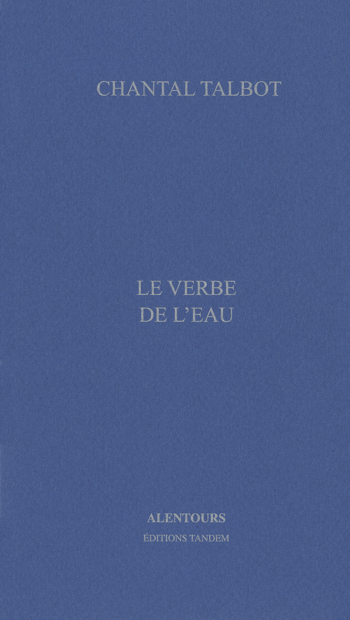 Le verbe et l'eau