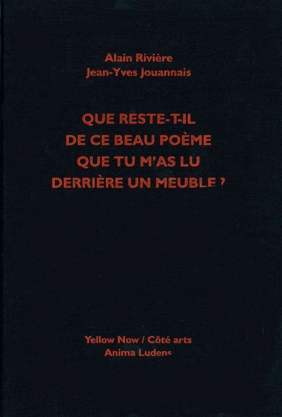Que Reste-T-Il de Ce Beau Poème que Tu M'As Lu...