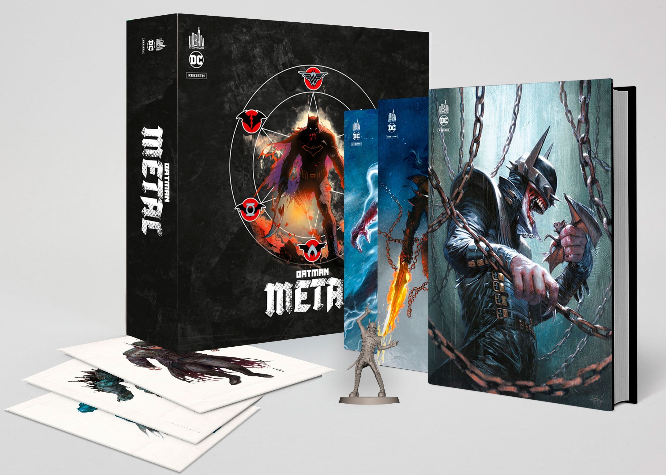 COFFRET BATMAN METAL AVEC FIGURINE, 3 ED UNIQUES ET 3 EX-LIBRIS