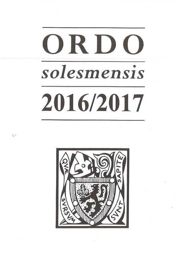 Ordo Solesmensis 2016 / 2017