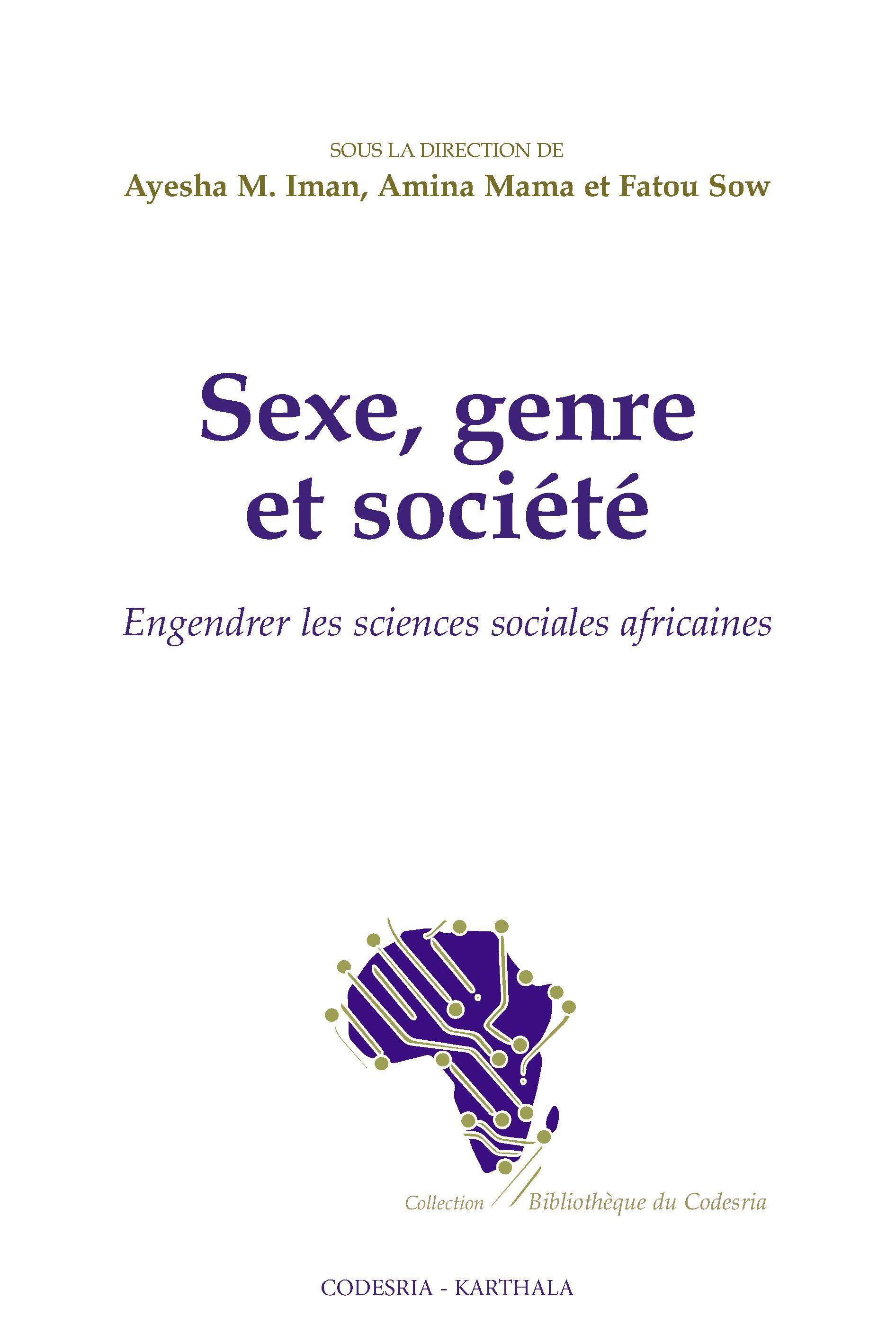 Sexe, genre et société - engendrer les sciences sociales africaines