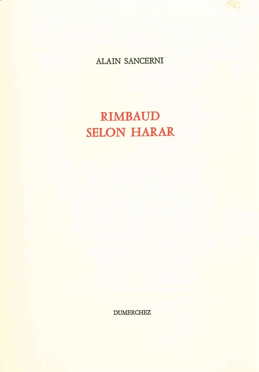 Rimbaud Selon Harar