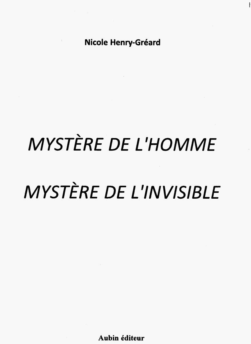 Mystere de l'homme histoire de l'invisible