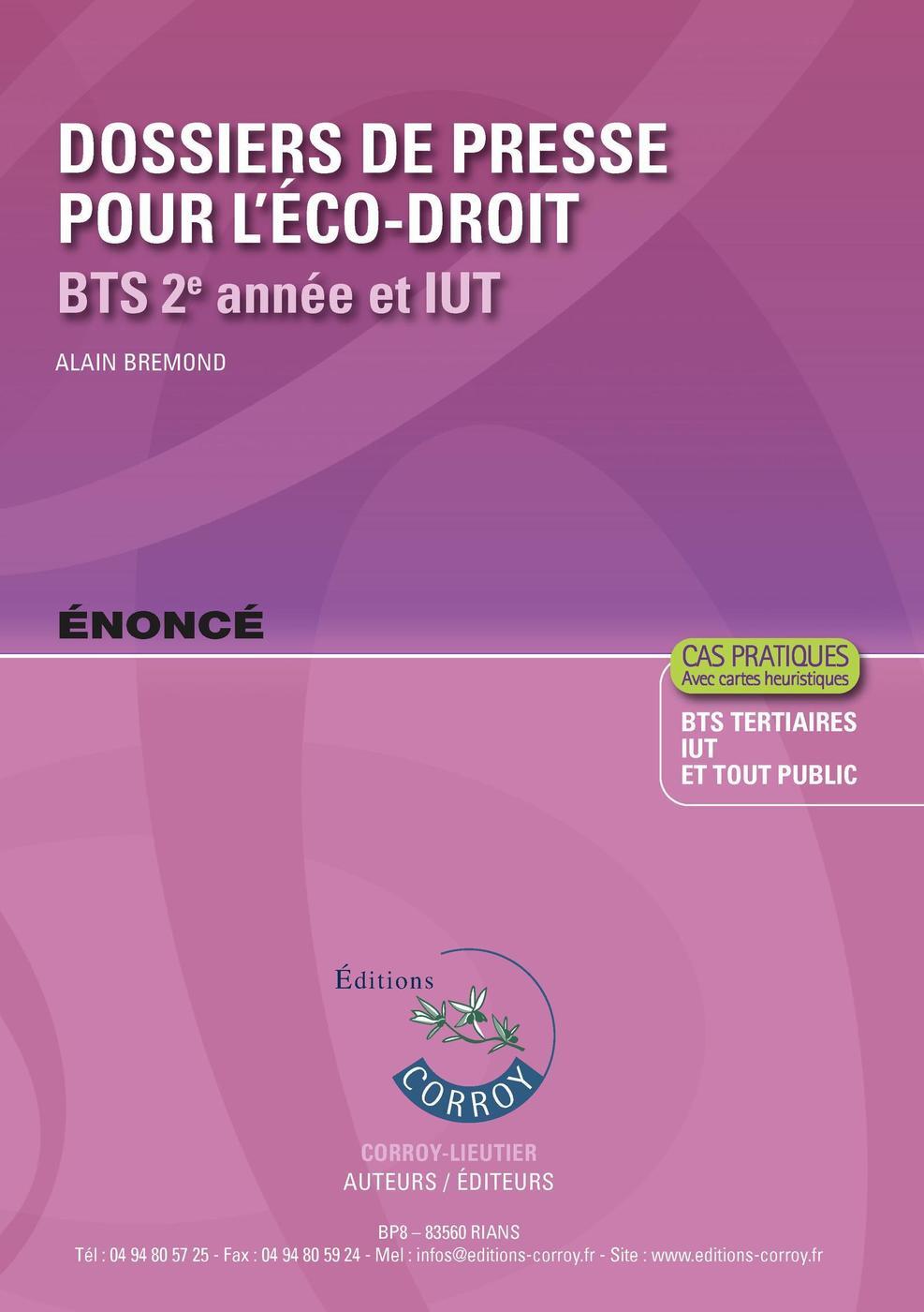 Dossiers de presse pour l'économie et droit  - Énoncé