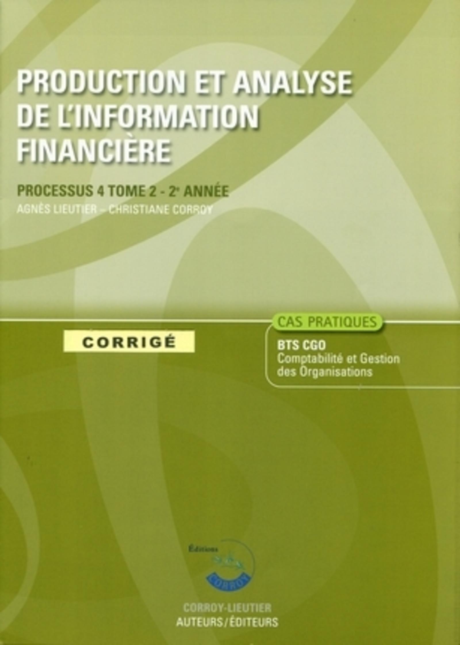 PRODUCTION ET ANALYSE DE L'INFORMATION FINANCIERE T2.POCHETTE CORRIGE. PROCESSUS