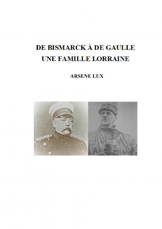 DE BISMARCK à DE GAULLE UNE FAMILLE LO