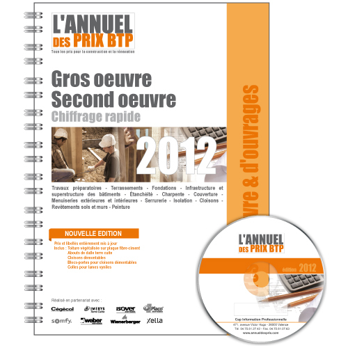 Base de prix BTP - Maîtres d'oeuvre & d'ouvrages - Gros oeuvre - Second oeuvre