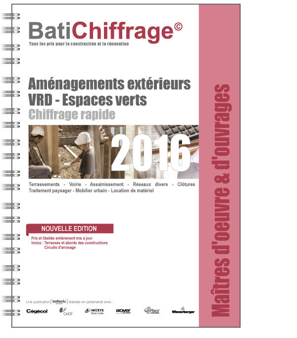 Base de prix BTP - Maîtres d'oeuvre & d'ouvrages - Aménagements extérieurs - VRD-Espaces verts