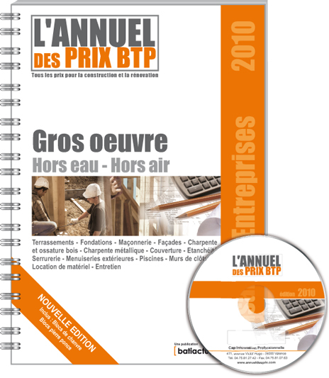 Bordereau de prix BTP - Artisans et Entreprises - Gros oeuvre - Hors eau - Hors air