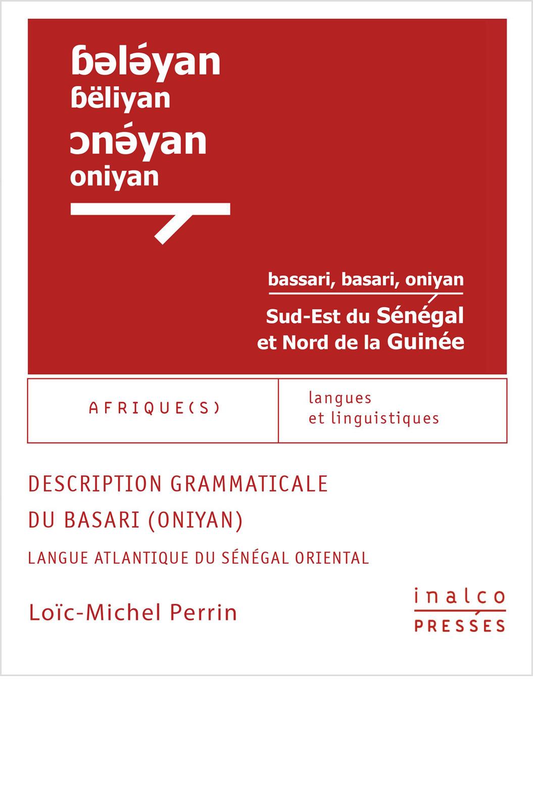 Description grammaticale du basari (oniyan)