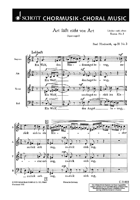 Lieder nach alten Texten