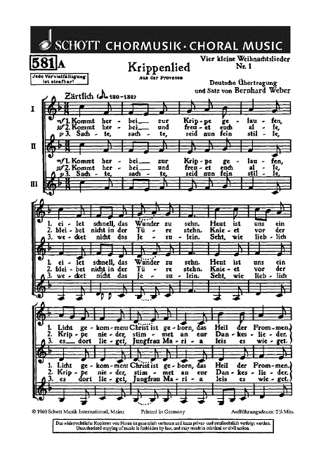 Vier kleine Weihnachtslieder