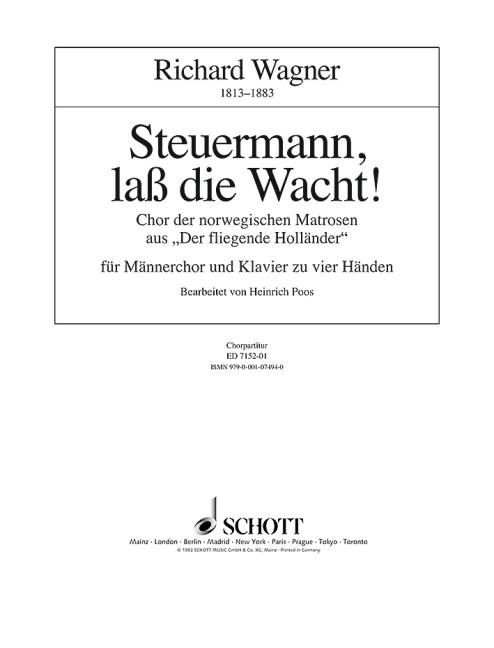 Steuermann, lass die Wacht!