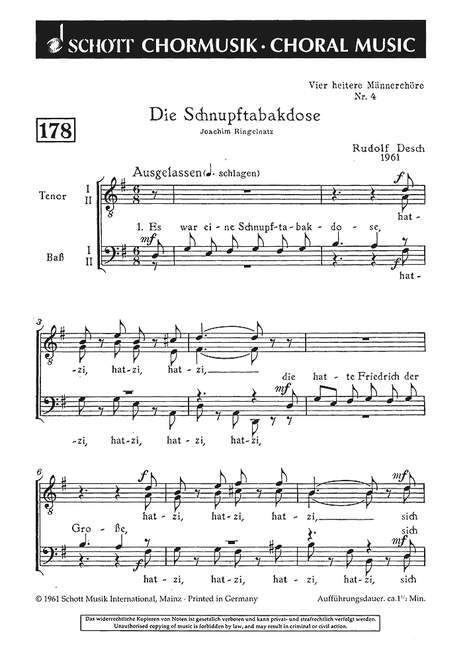 Vier heitere Männerchöre