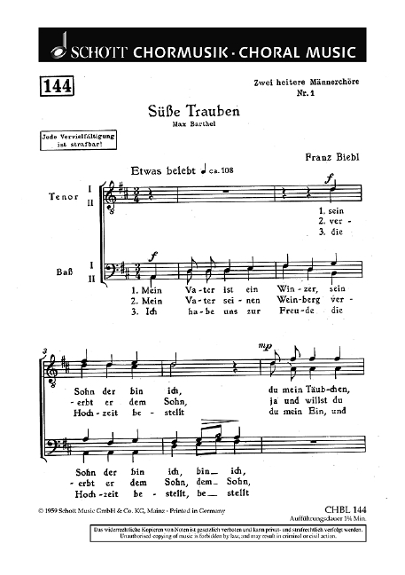 Zwei heitere Männerchöre