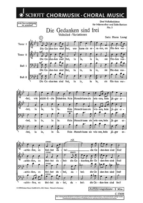 Drei Volksliedsätze