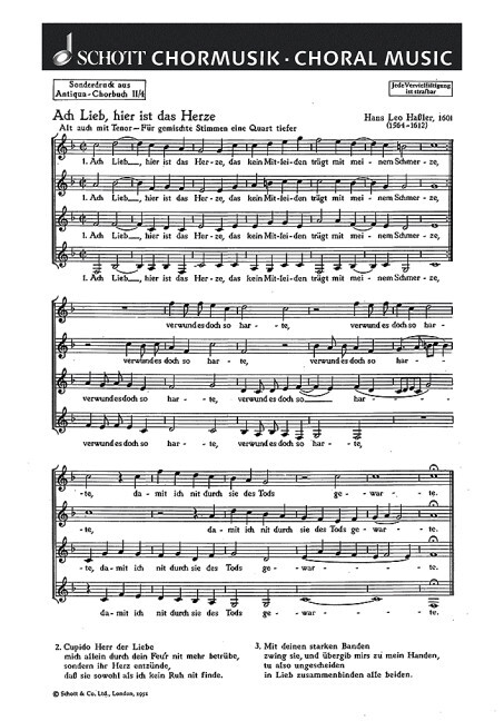 Ach Lieb, hier ist das Herze / Frau Nachtigall, mach dich bereit