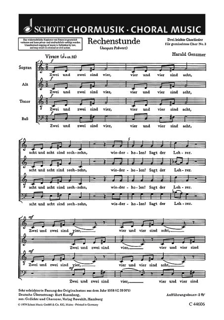 Drei leichte Chorlieder