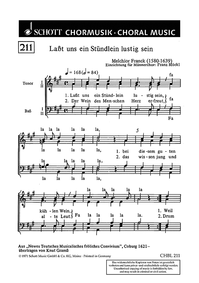 Lasst uns ein Stündlein lustig sein